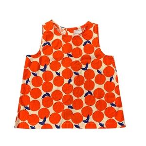 Hanna Andersson Oranges Tank Top Shirt Orange 6-7Y Cotton Casual Party Play Date